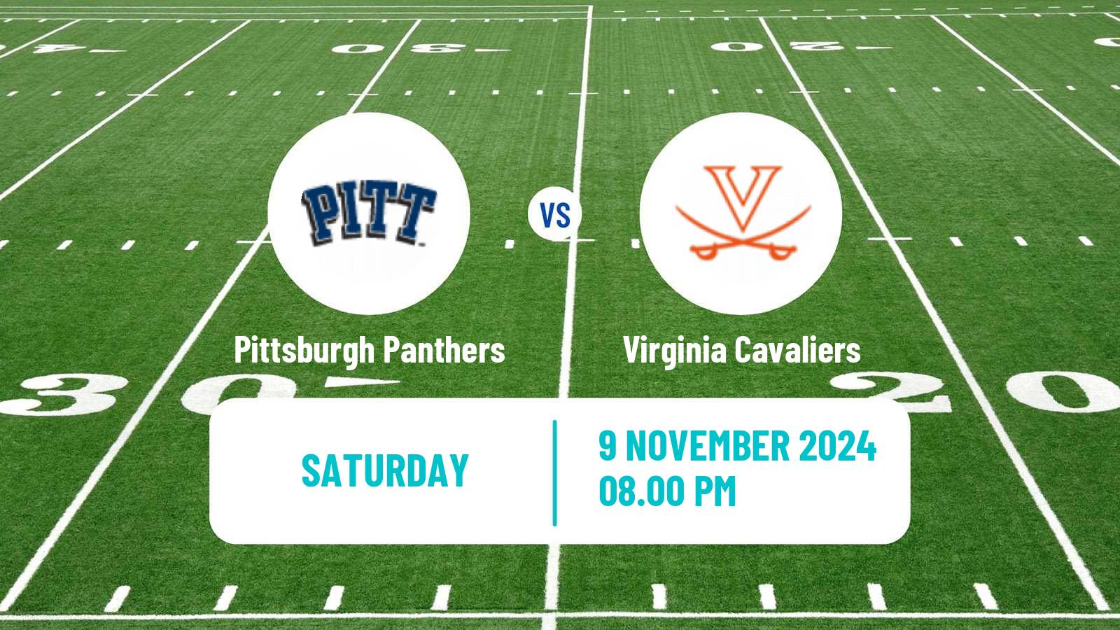 American football NCAA College Football Pittsburgh Panthers - Virginia Cavaliers