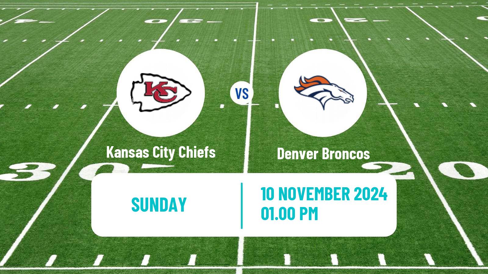 American football NFL Kansas City Chiefs - Denver Broncos