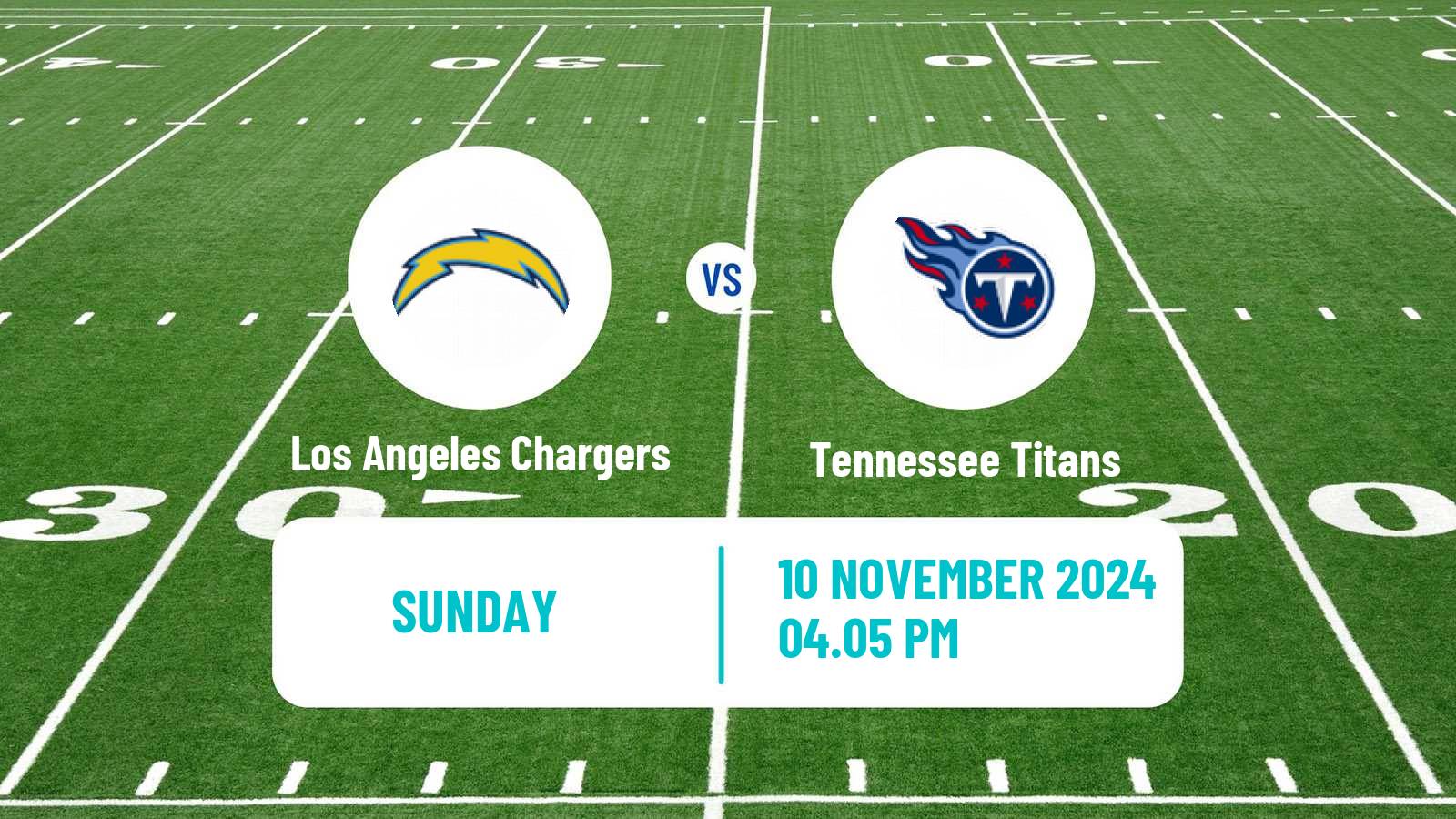 American football NFL Los Angeles Chargers - Tennessee Titans