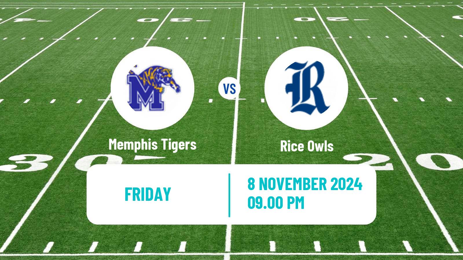 American football NCAA College Football Memphis Tigers - Rice Owls