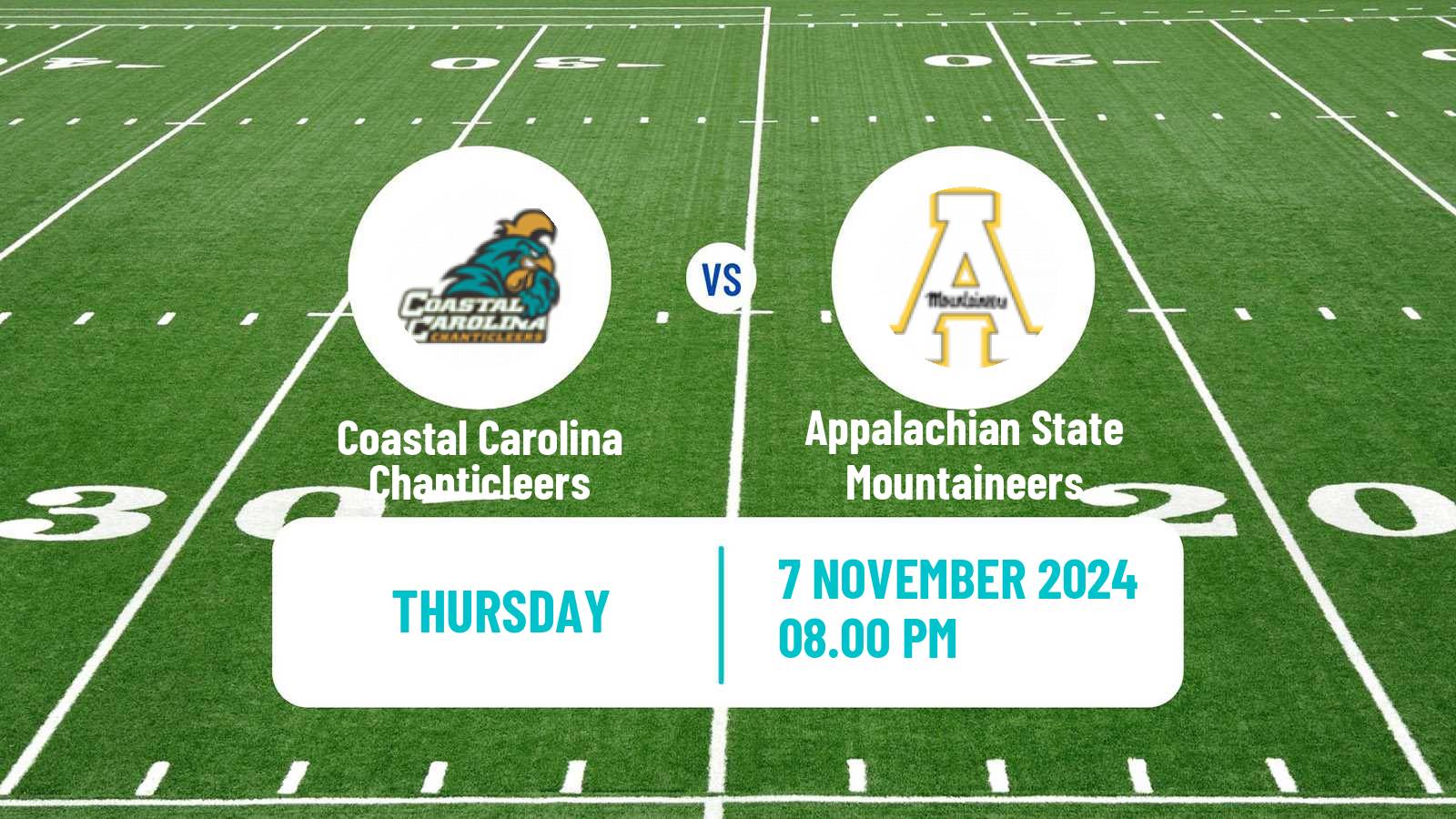 American football NCAA College Football Coastal Carolina Chanticleers - Appalachian State Mountaineers