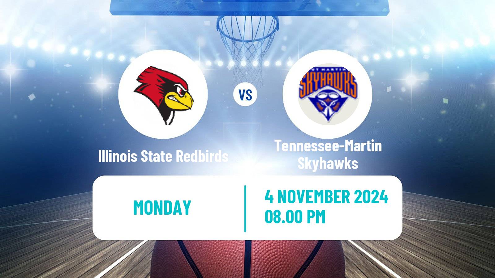 Basketball NCAA College Basketball Illinois State Redbirds - Tennessee-Martin Skyhawks