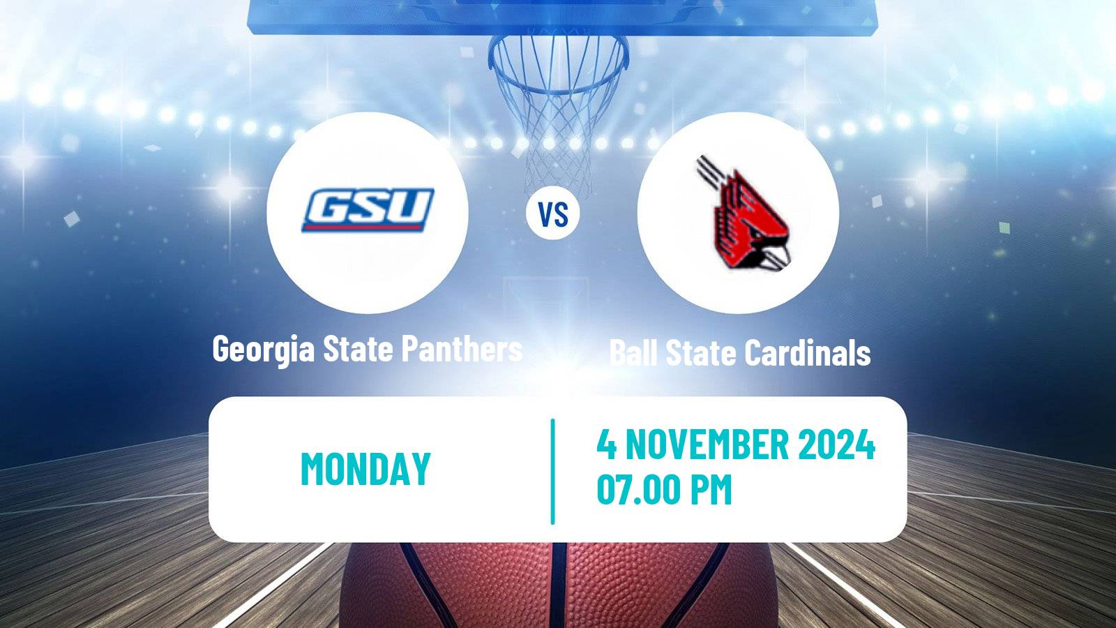 Basketball NCAA College Basketball Georgia State Panthers - Ball State Cardinals