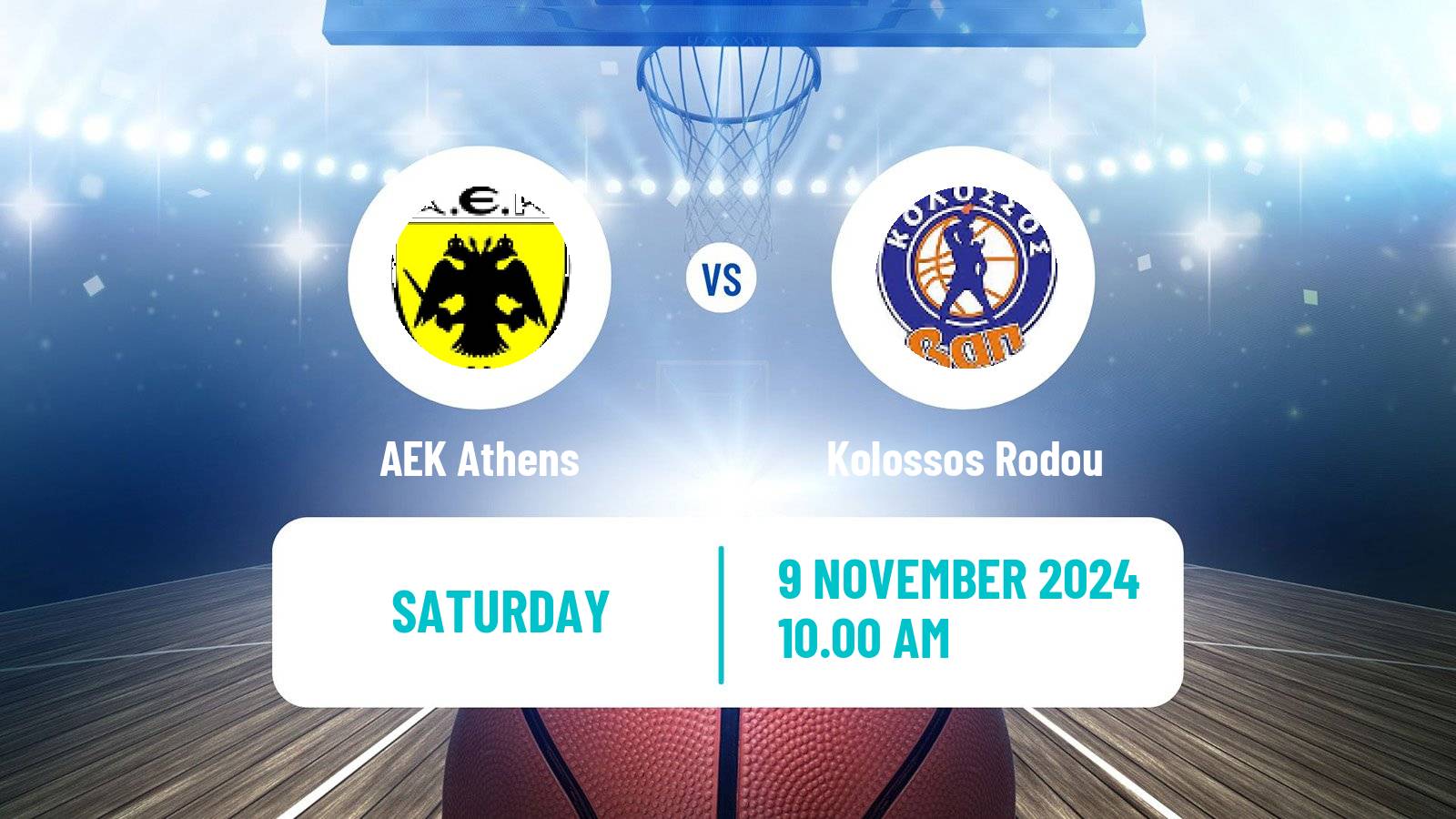 Basketball Greek Basket League A1 AEK Athens - Kolossos Rodou