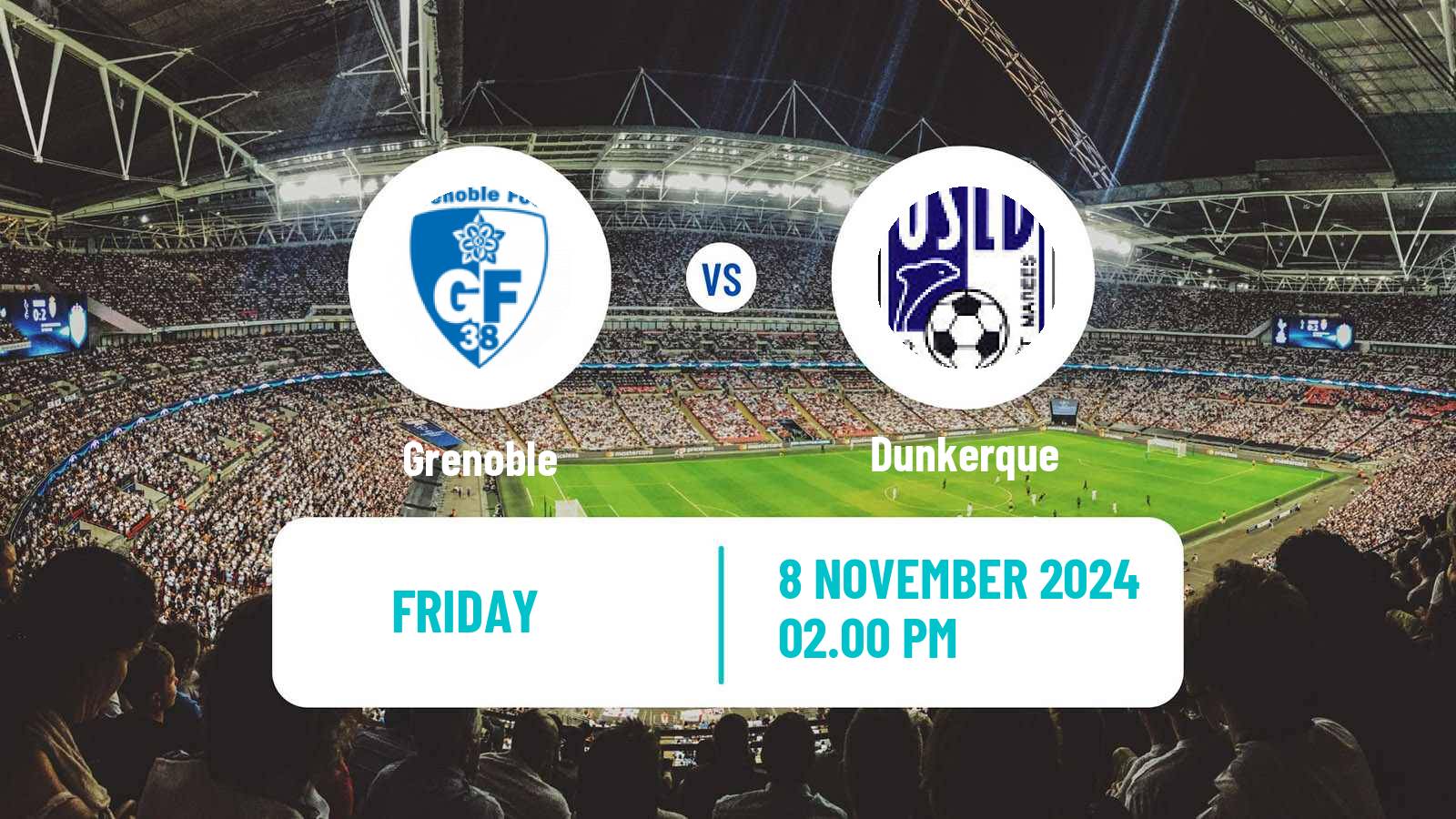 Soccer French Ligue 2 Grenoble - Dunkerque