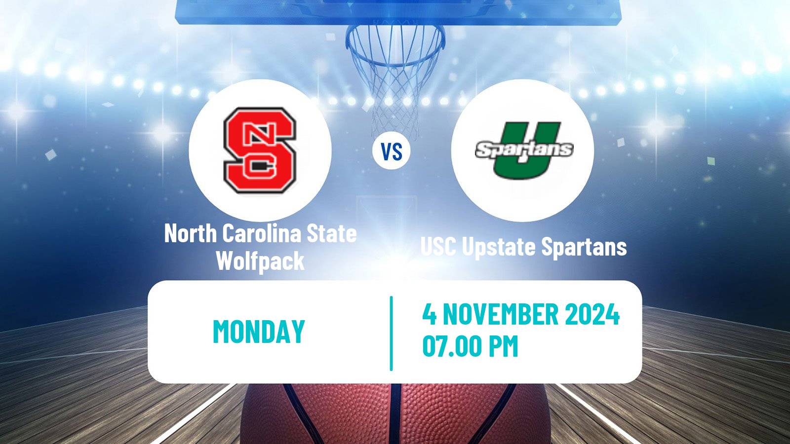 Basketball NCAA College Basketball North Carolina State Wolfpack - USC Upstate Spartans