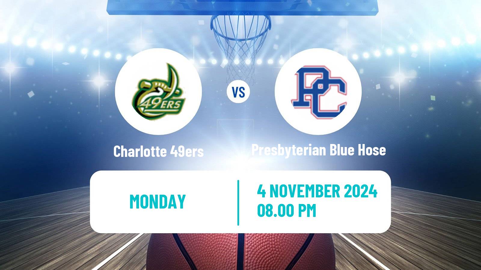 Basketball NCAA College Basketball Charlotte 49ers - Presbyterian Blue Hose