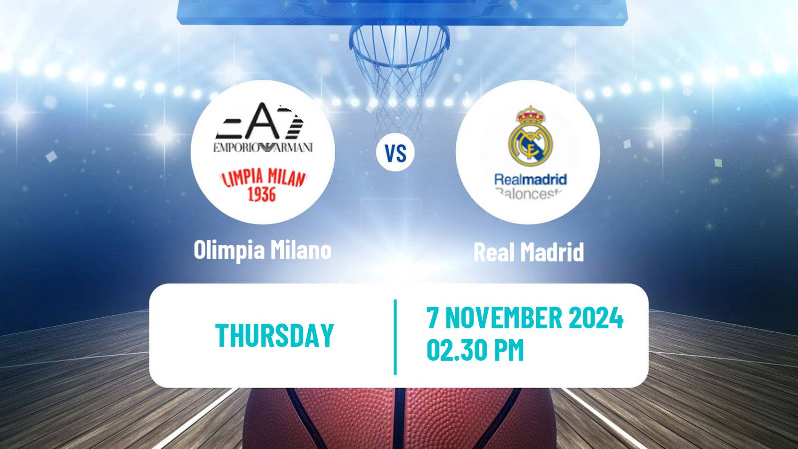 Basketball Euroleague Olimpia Milano - Real Madrid