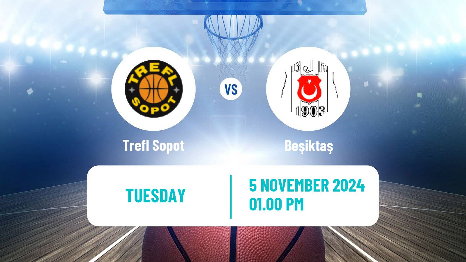 Basketball Eurocup Trefl Sopot - Beşiktaş