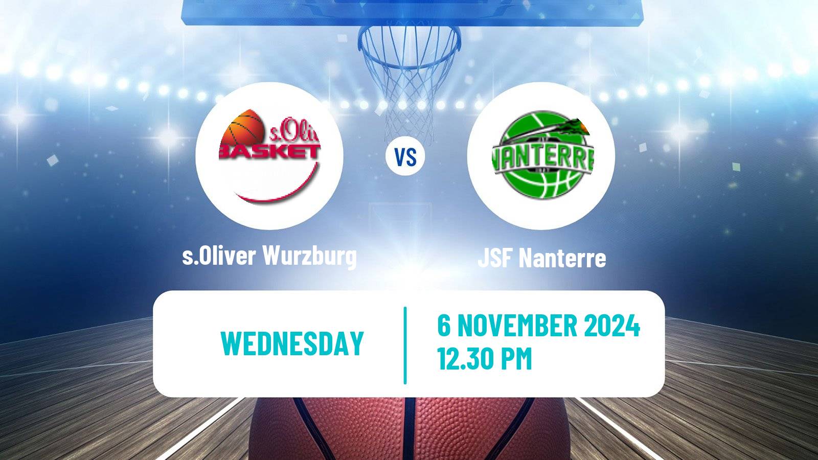 Basketball Champions League Basketball s.Oliver Wurzburg - Nanterre