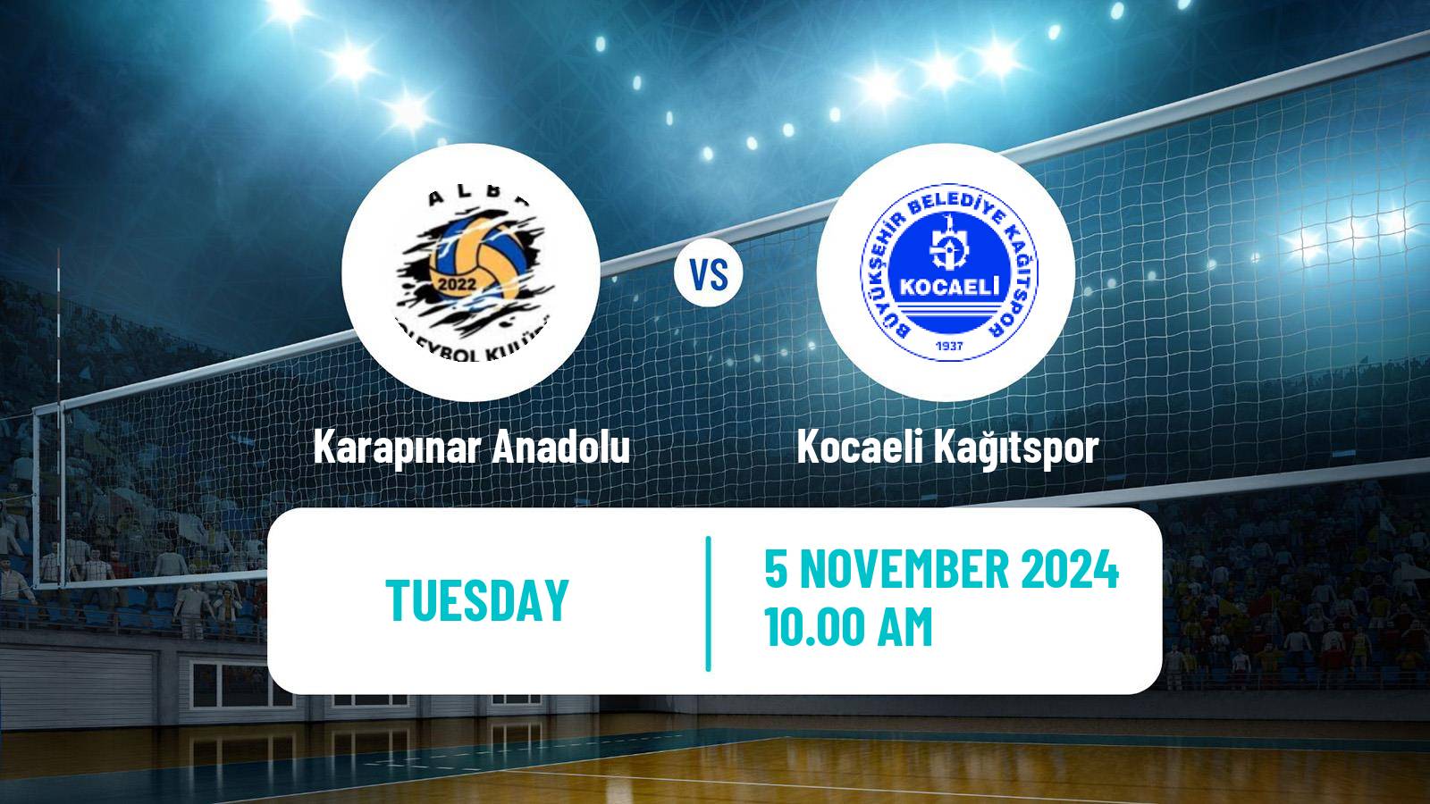 Volleyball Turkish 1 Ligi Volleyball Karapınar Anadolu - Kocaeli Kağıtspor