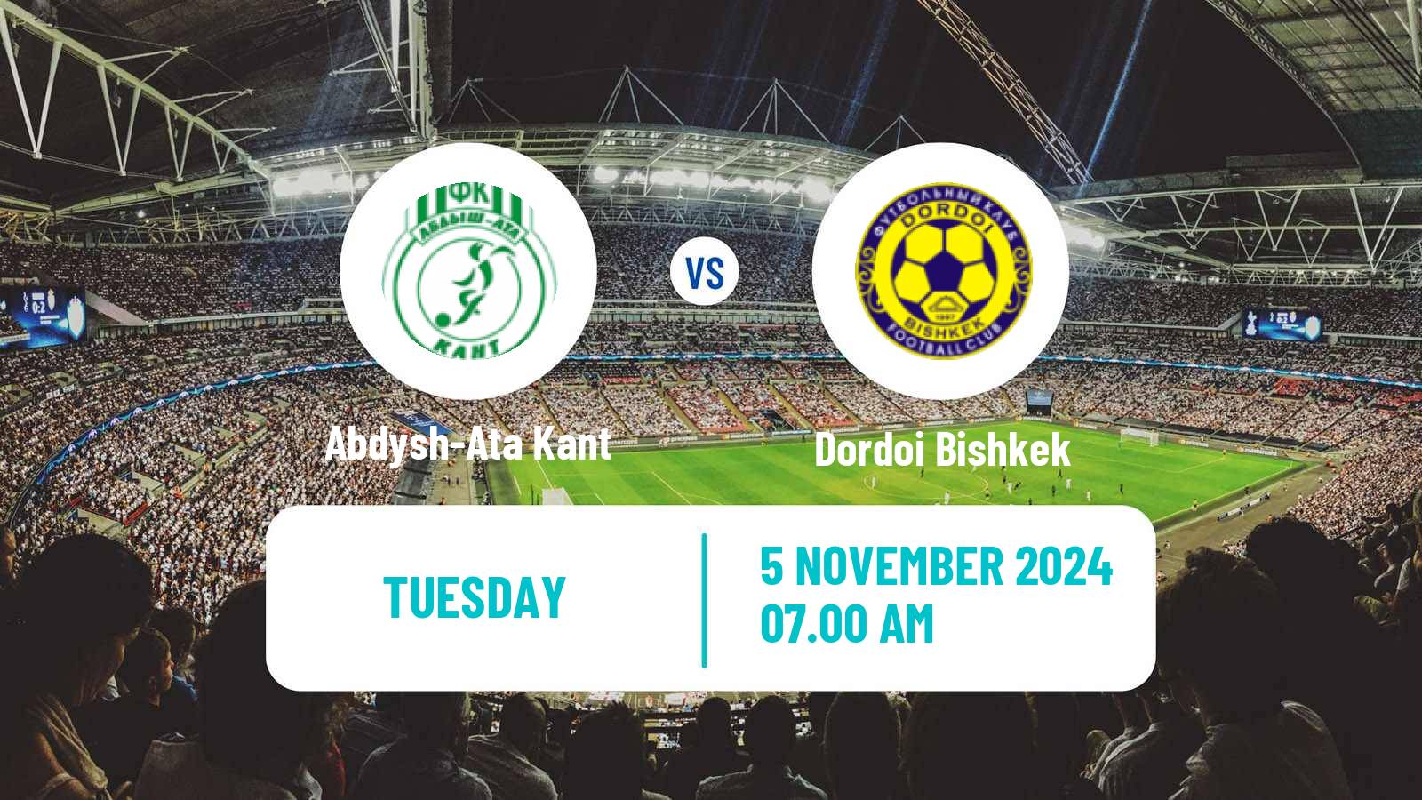 Soccer Kyrgyzstan Premier Liga Abdysh-Ata Kant - Dordoi Bishkek