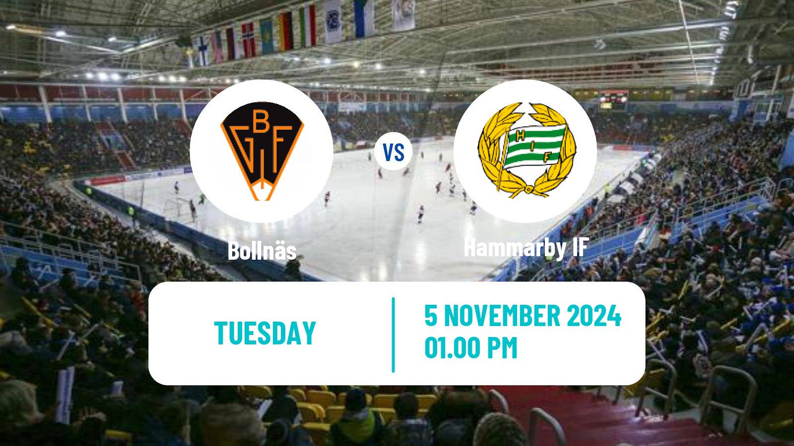 Bandy Swedish Elitserien Bandy Bollnäs - Hammarby IF