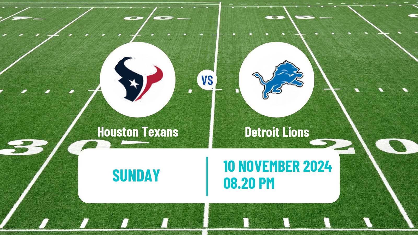 American football NFL Houston Texans - Detroit Lions