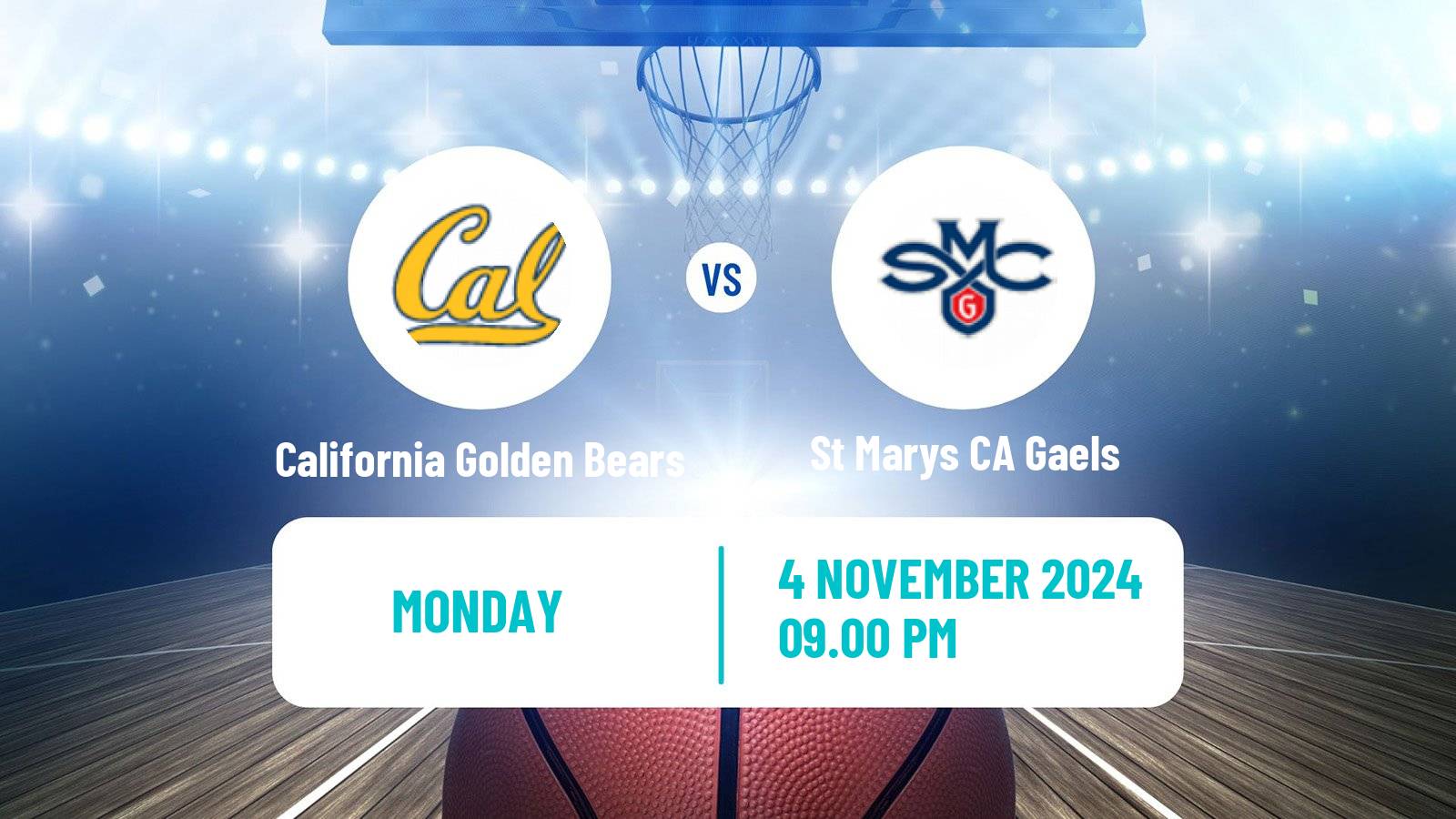 Basketball NCAA College Basketball Women California Golden Bears - St Marys CA Gaels