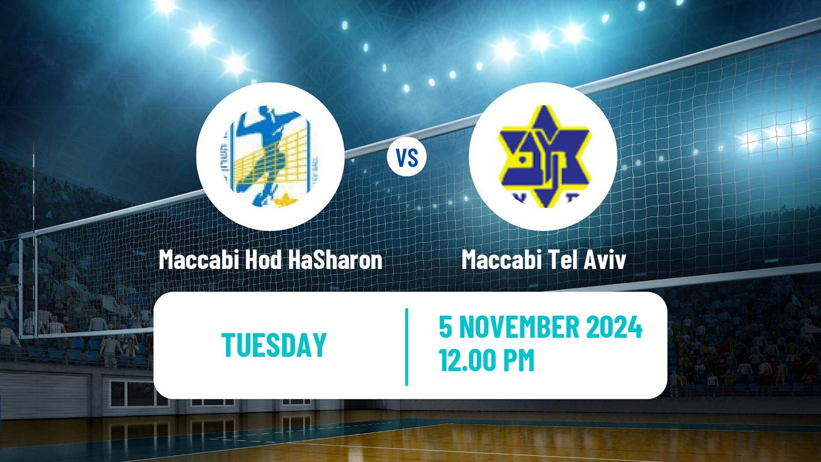 Volleyball Israeli Premier League Volleyball Maccabi Hod HaSharon - Maccabi Tel Aviv