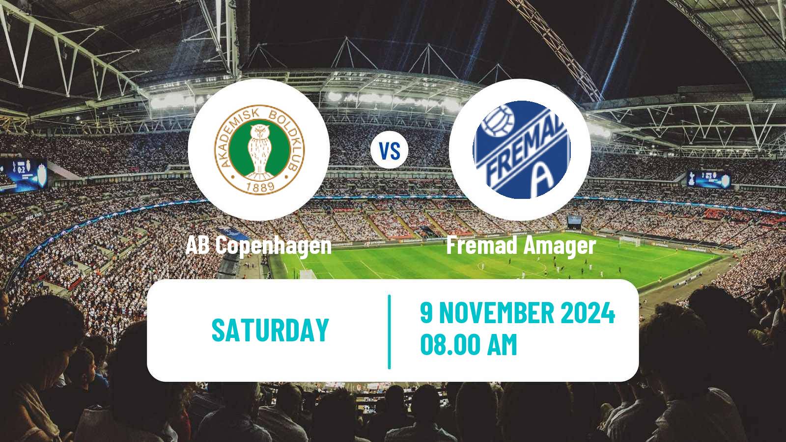 Soccer Danish 2 Division AB Copenhagen - Fremad Amager