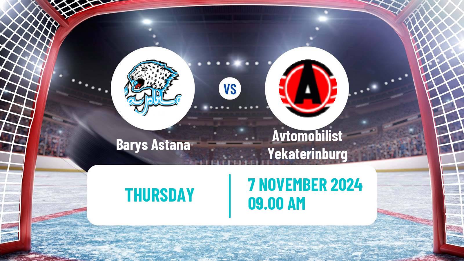 Hockey KHL Barys Astana - Avtomobilist Yekaterinburg