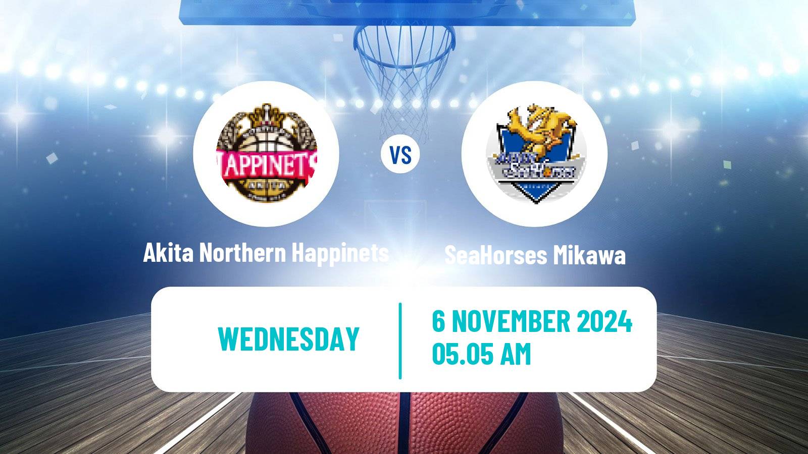 Basketball BJ League Akita Northern Happinets - SeaHorses Mikawa