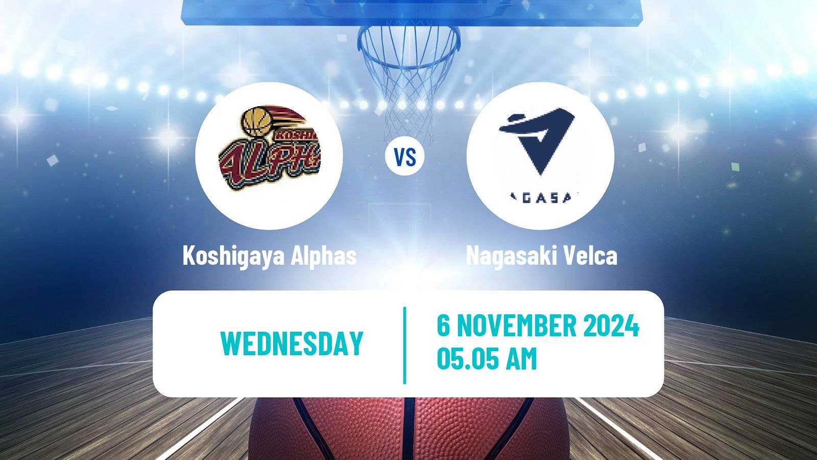 Basketball BJ League Koshigaya Alphas - Nagasaki Velca