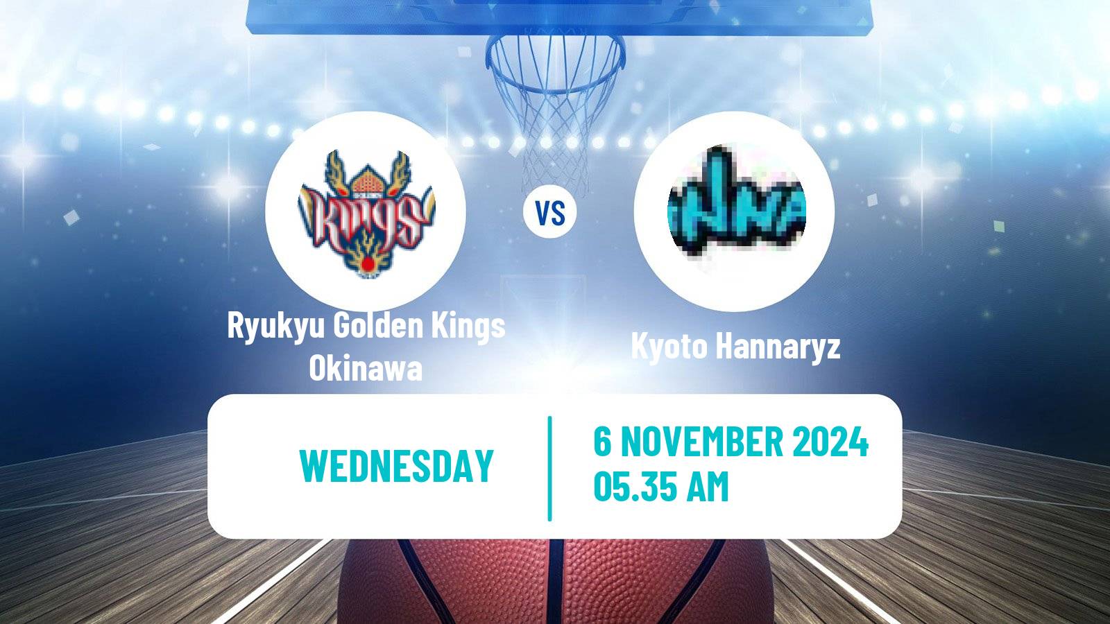 Basketball BJ League Ryukyu Golden Kings Okinawa - Kyoto Hannaryz