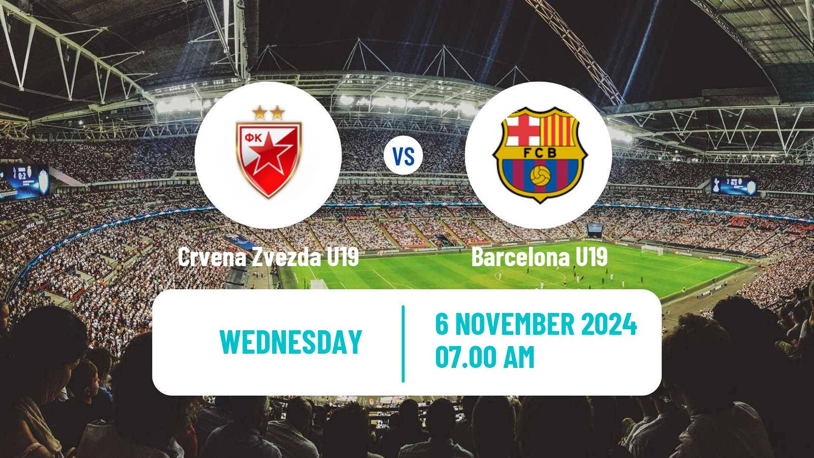 Soccer UEFA Youth League Crvena Zvezda U19 - Barcelona U19