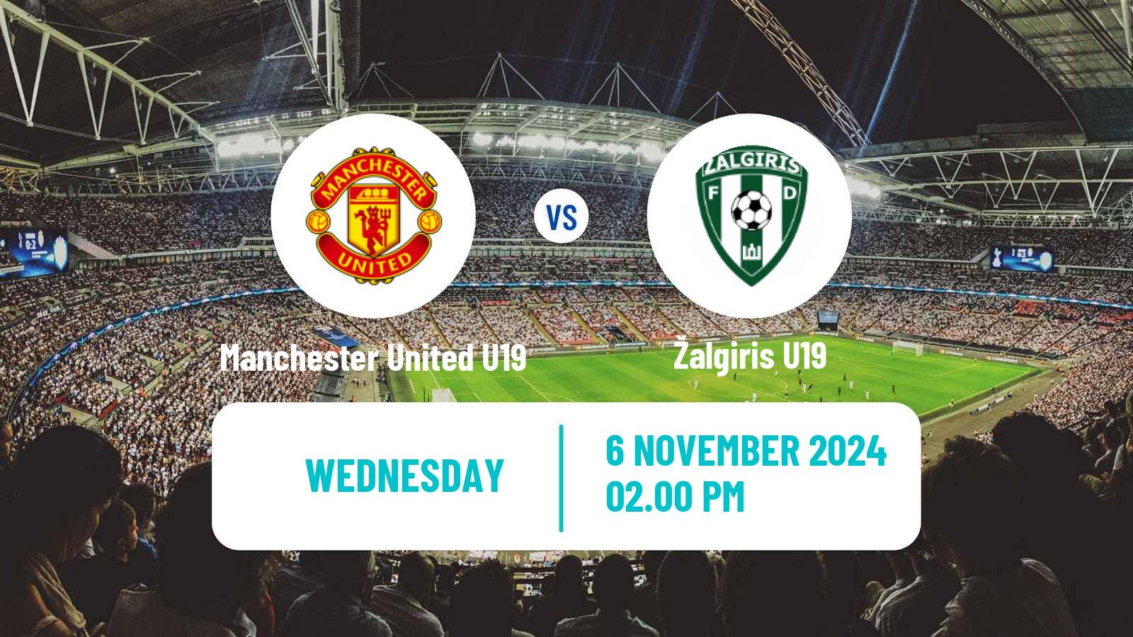 Soccer UEFA Youth League Manchester United U19 - Žalgiris U19