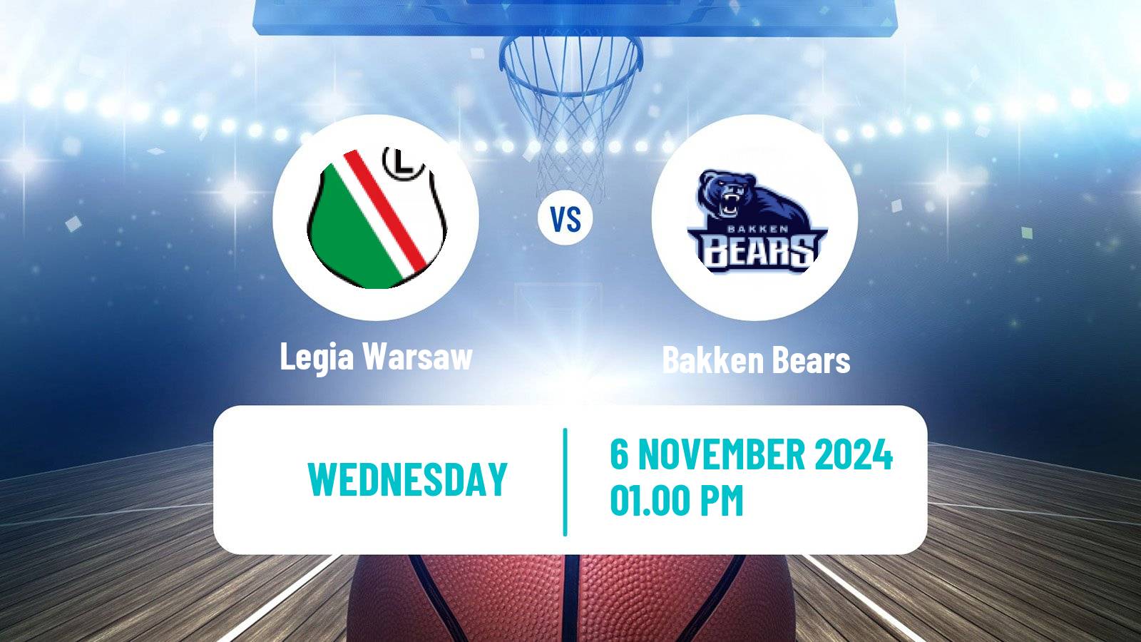 Basketball ENBL Legia Warsaw - Bakken Bears