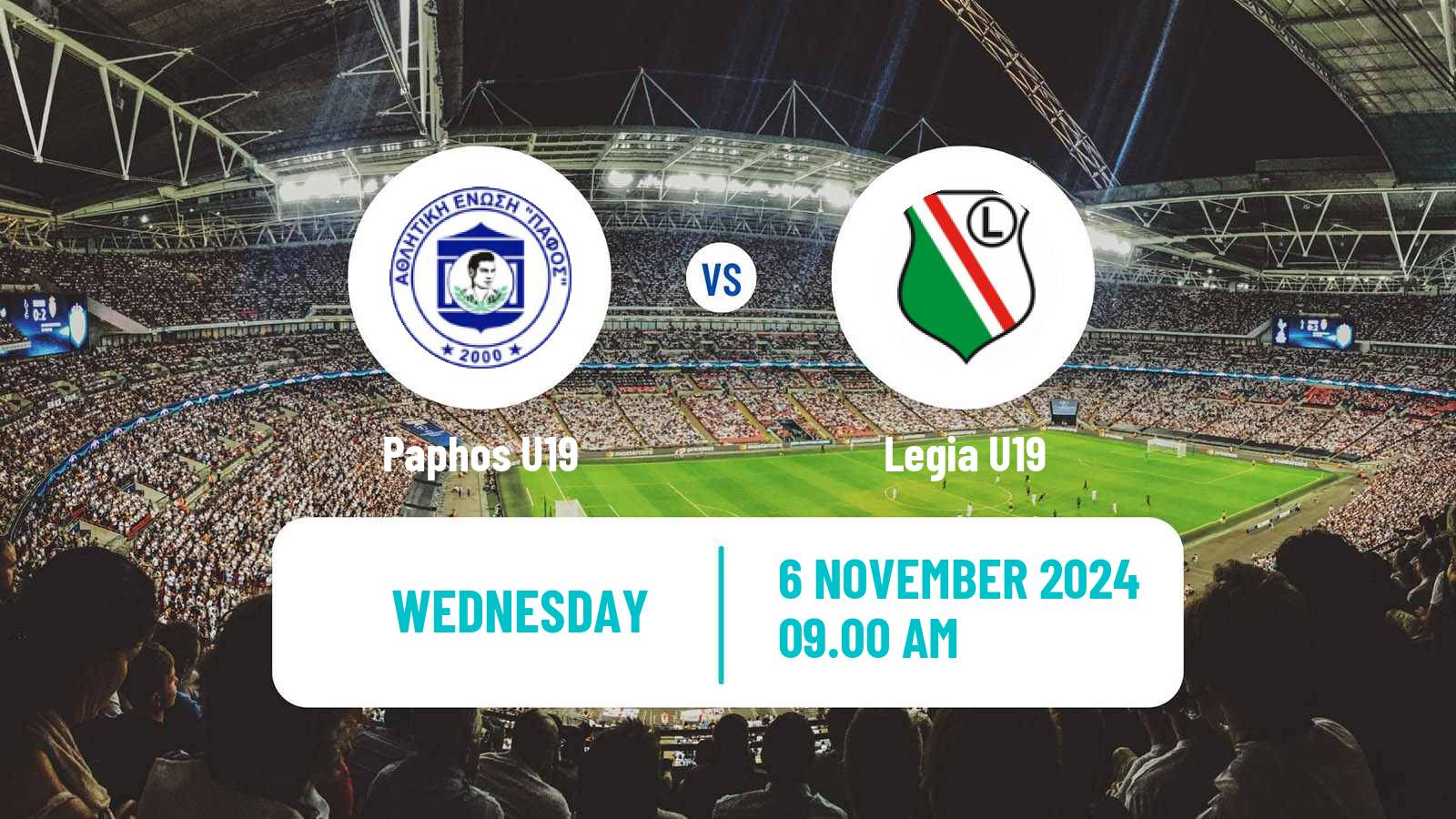 Soccer UEFA Youth League Paphos U19 - Legia U19