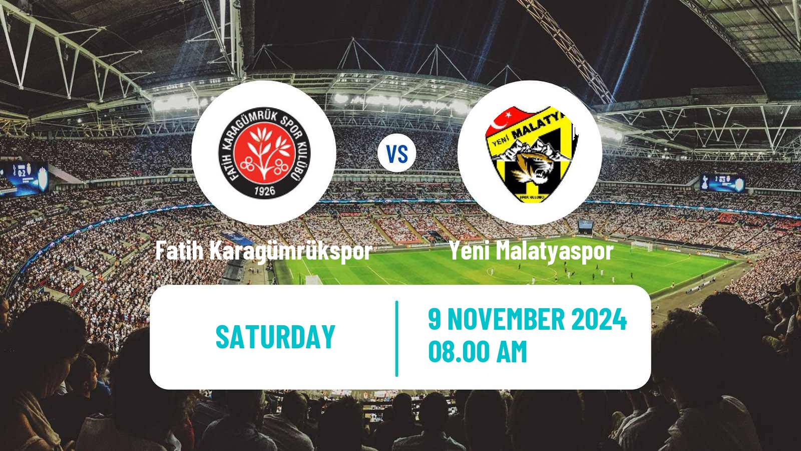 Soccer Turkish First League Fatih Karagümrükspor - Yeni Malatyaspor