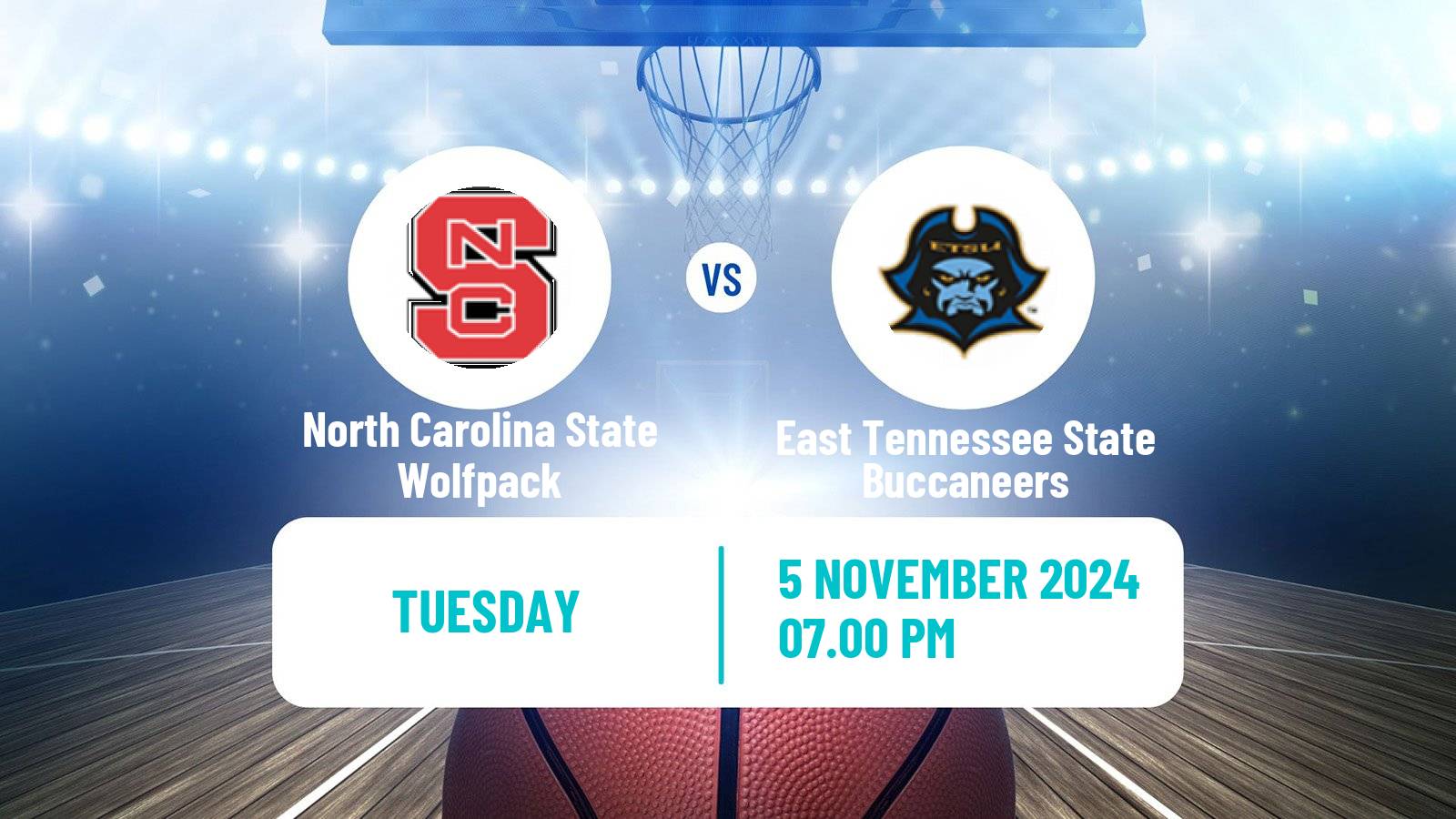 Basketball NCAA College Basketball Women North Carolina State Wolfpack - East Tennessee State Buccaneers