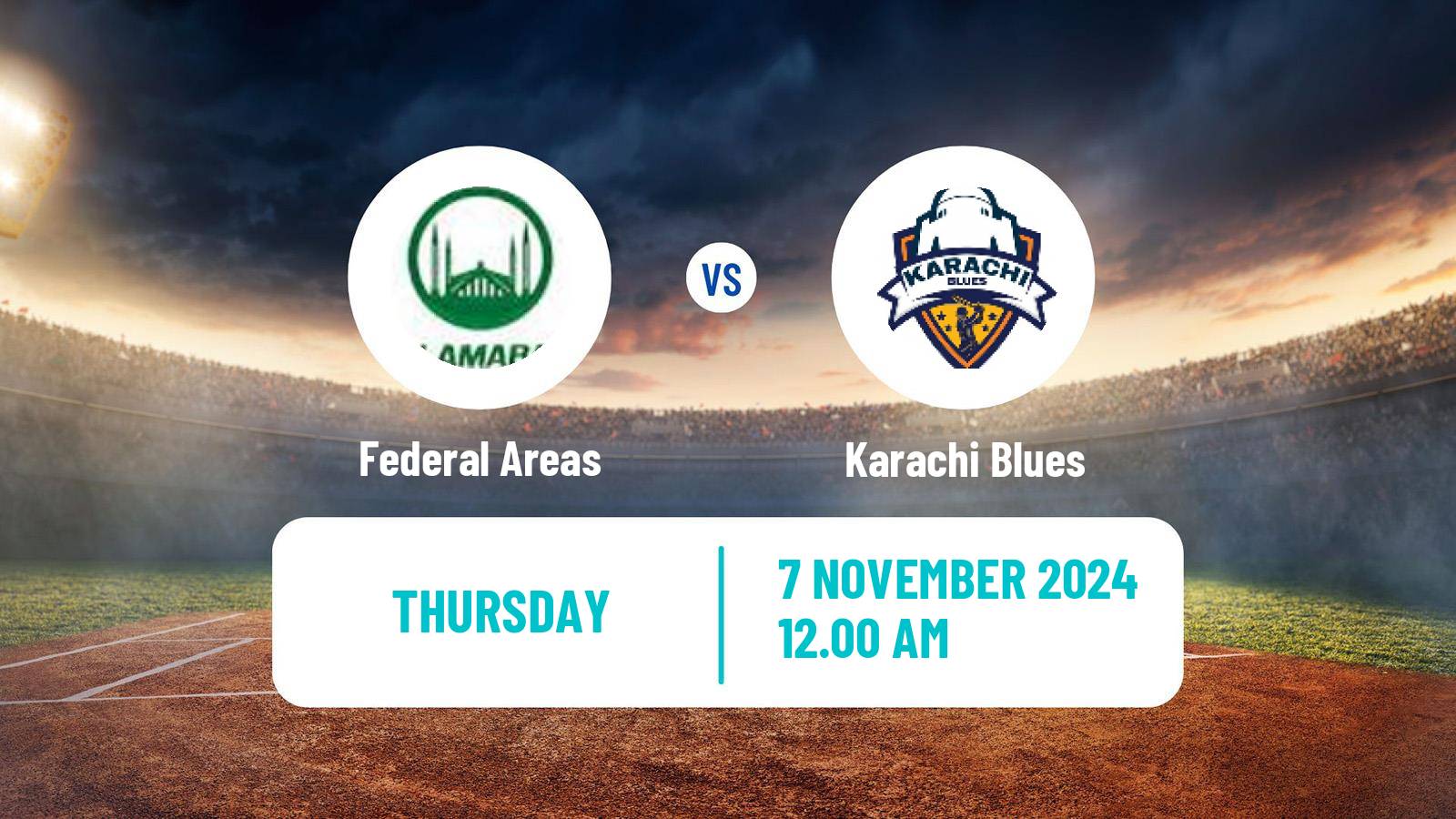 Cricket Pakistan Quaid-e-Azam Trophy Federal Areas - Karachi Blues