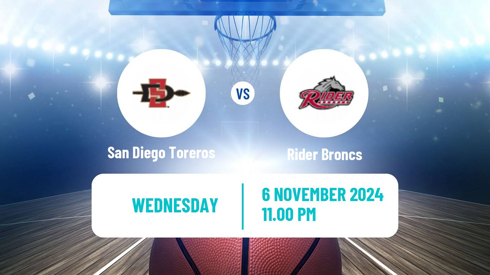 Basketball NCAA College Basketball San Diego Toreros - Rider Broncs