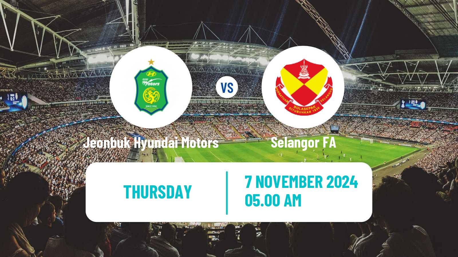 Soccer AFC Champions League 2 Jeonbuk Hyundai Motors - Selangor FA