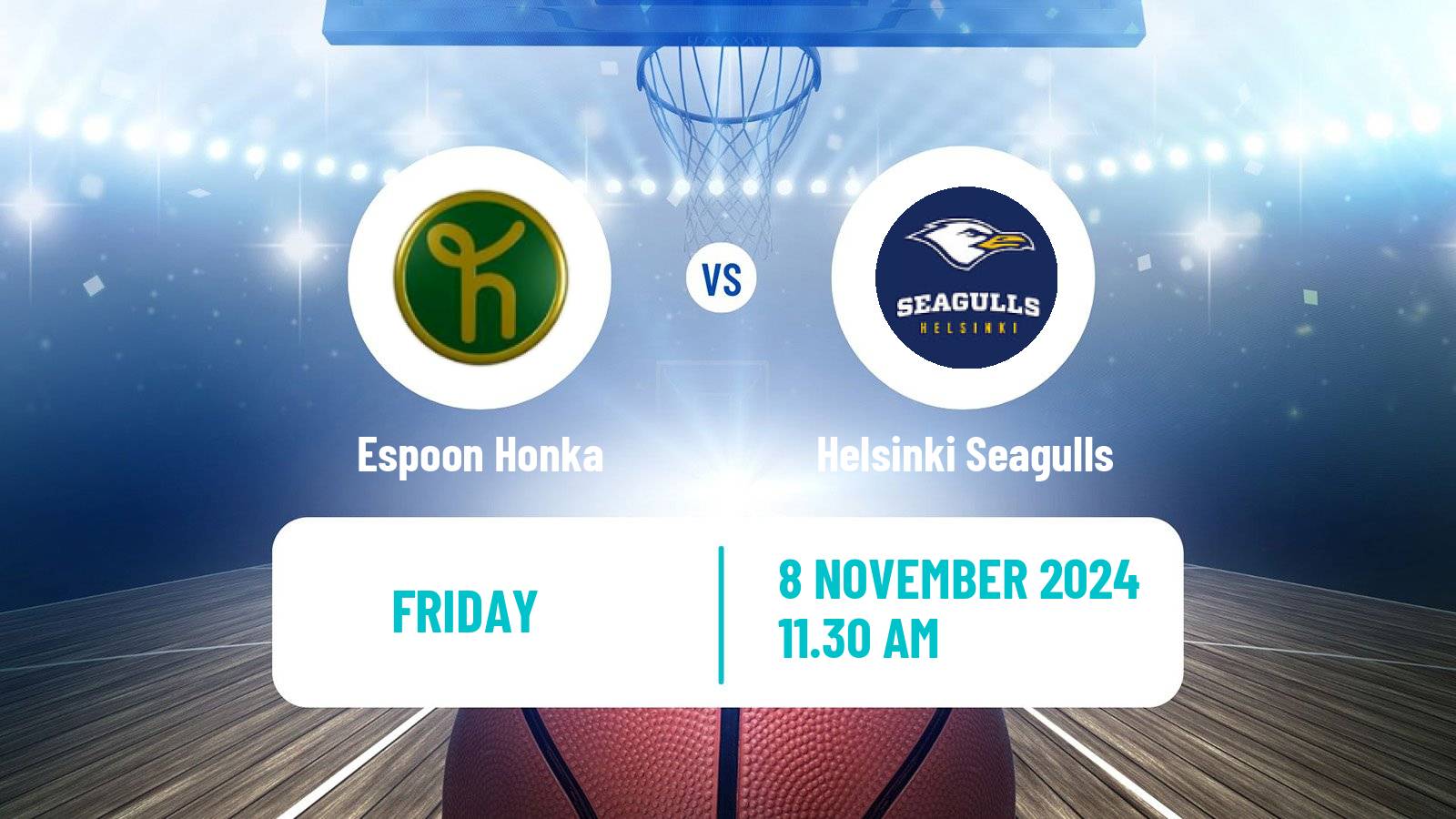 Basketball Finnish Korisliiga Espoon Honka - Helsinki Seagulls