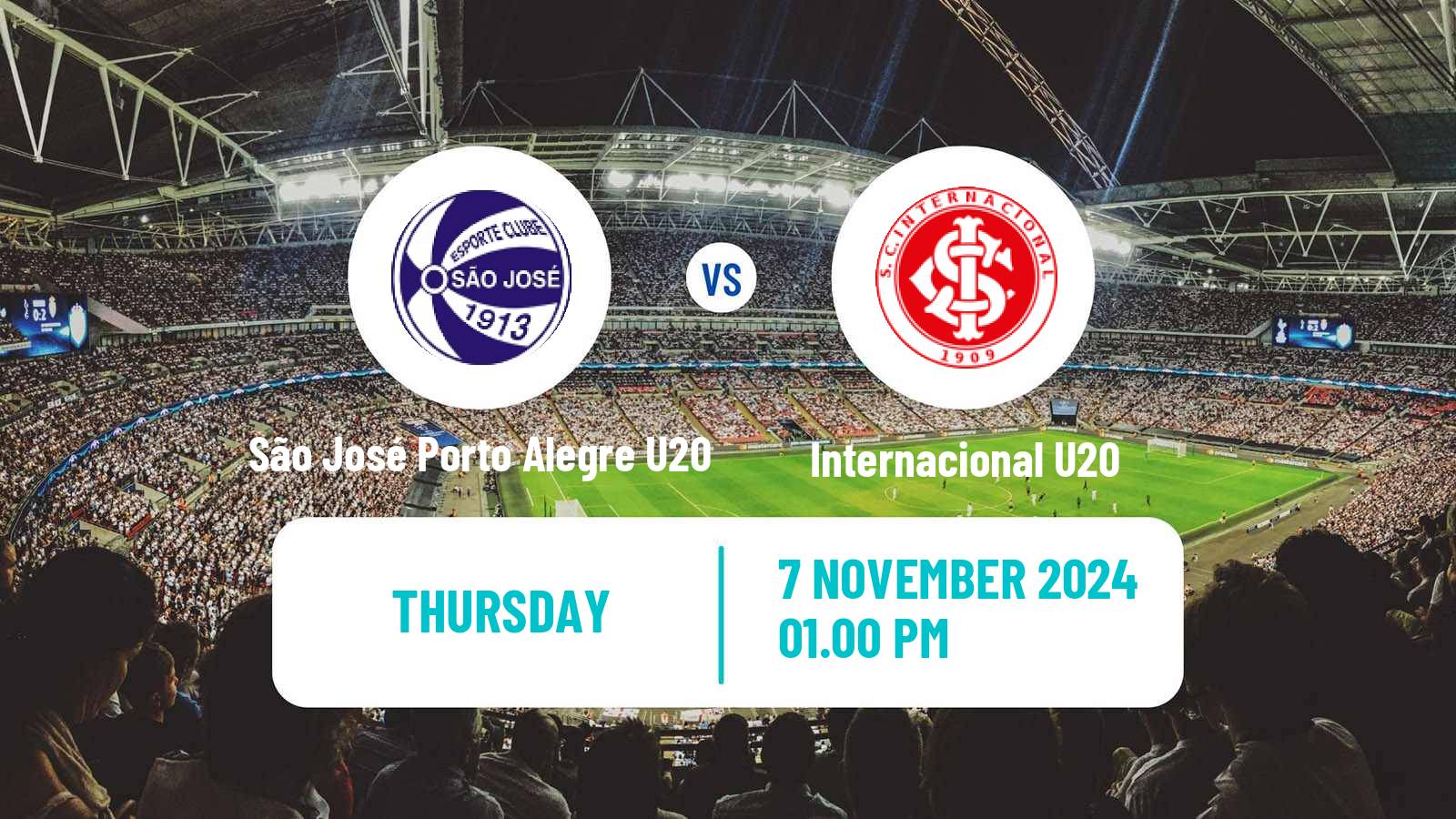 Soccer Brazilian Gaucho U20 São José Porto Alegre U20 - Internacional U20