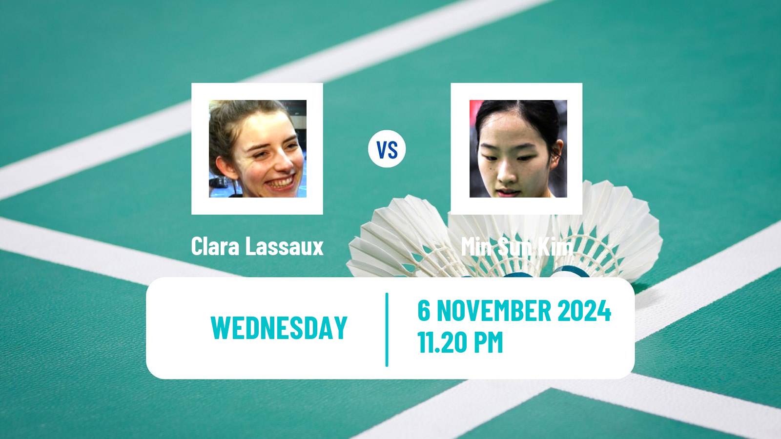 Badminton BWF World Tour Korea Masters Women Clara Lassaux - Min Sun Kim