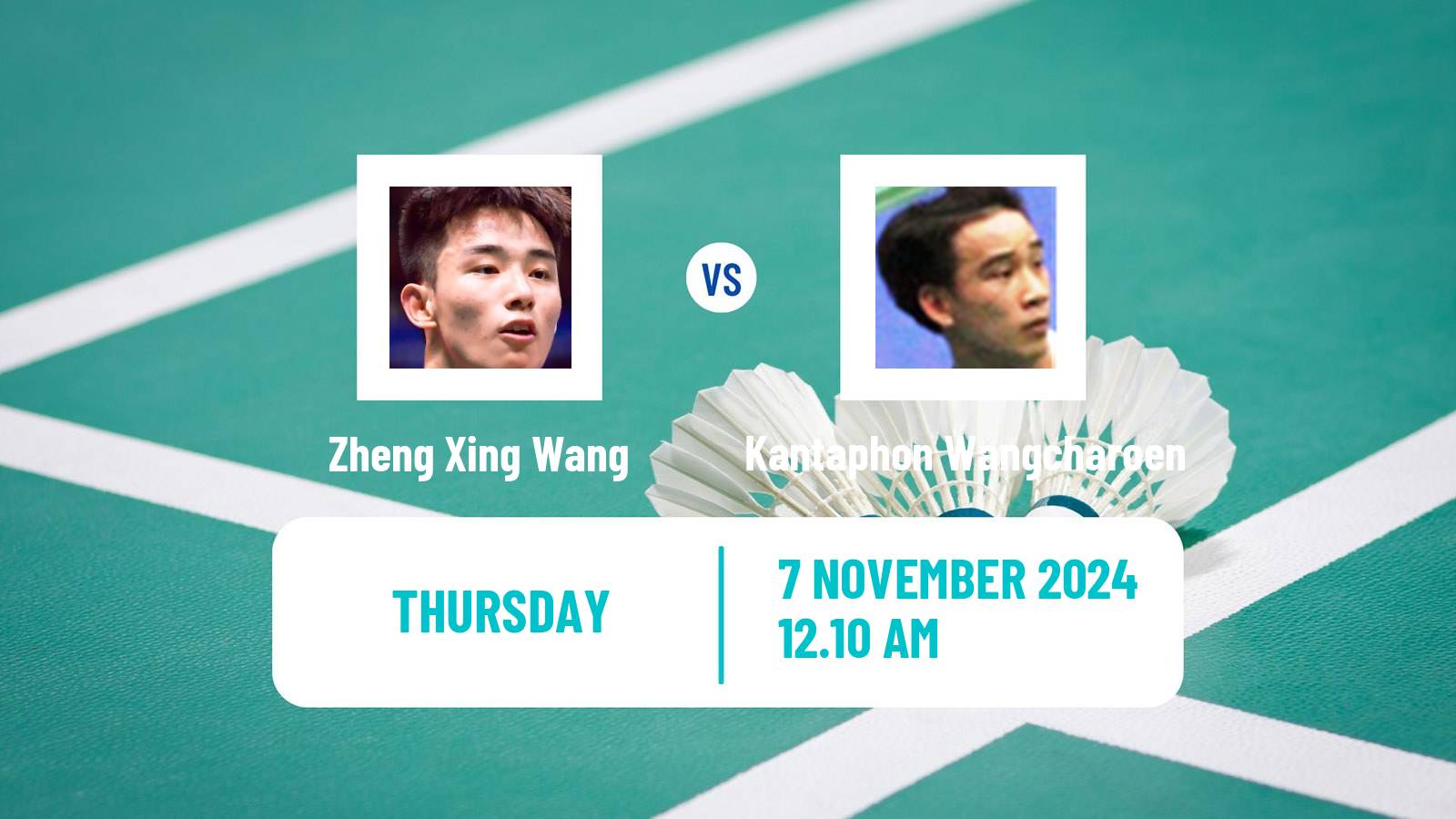 Badminton BWF World Tour Korea Masters Men Zheng Xing Wang - Kantaphon Wangcharoen