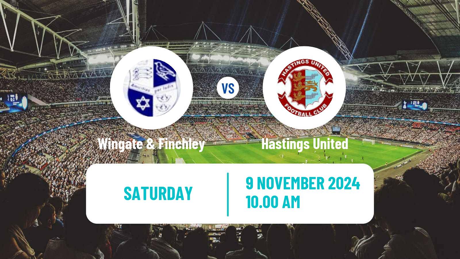 Soccer English Isthmian League Premier Division Wingate & Finchley - Hastings United