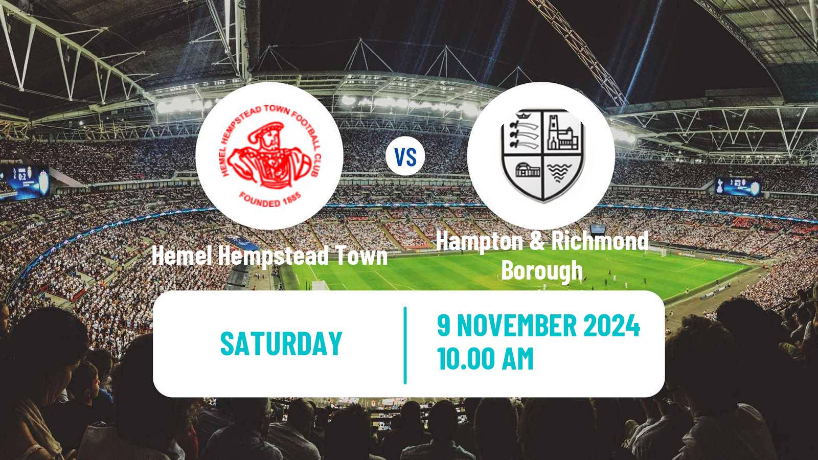 Soccer English National League South Hemel Hempstead Town - Hampton & Richmond Borough