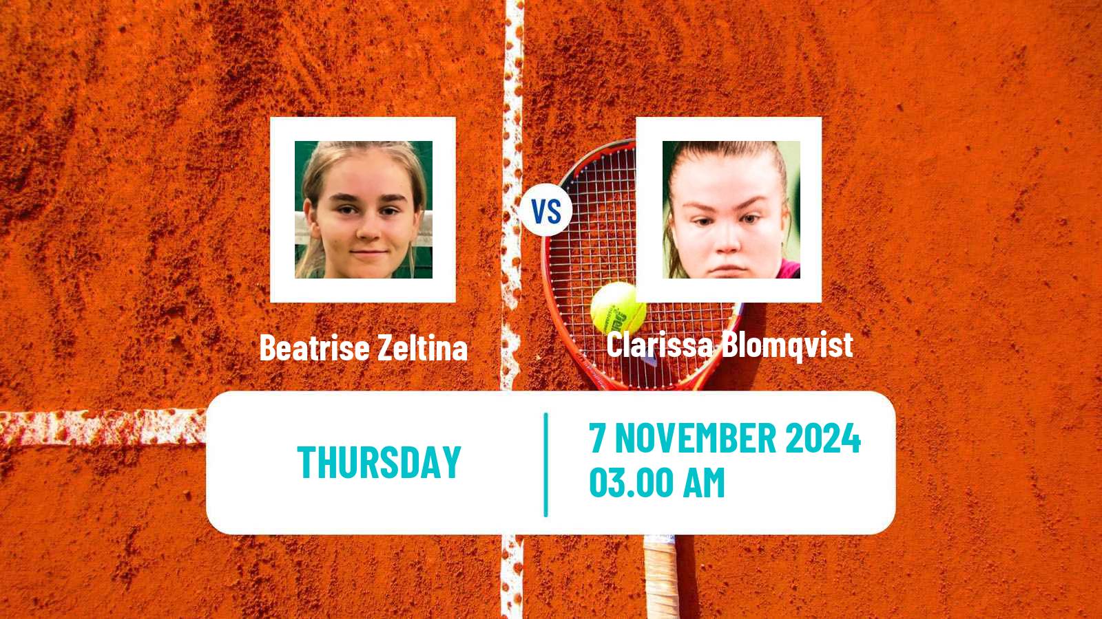 Tennis ITF W15 Sharm Elsheikh 17 Women Beatrise Zeltina - Clarissa Blomqvist