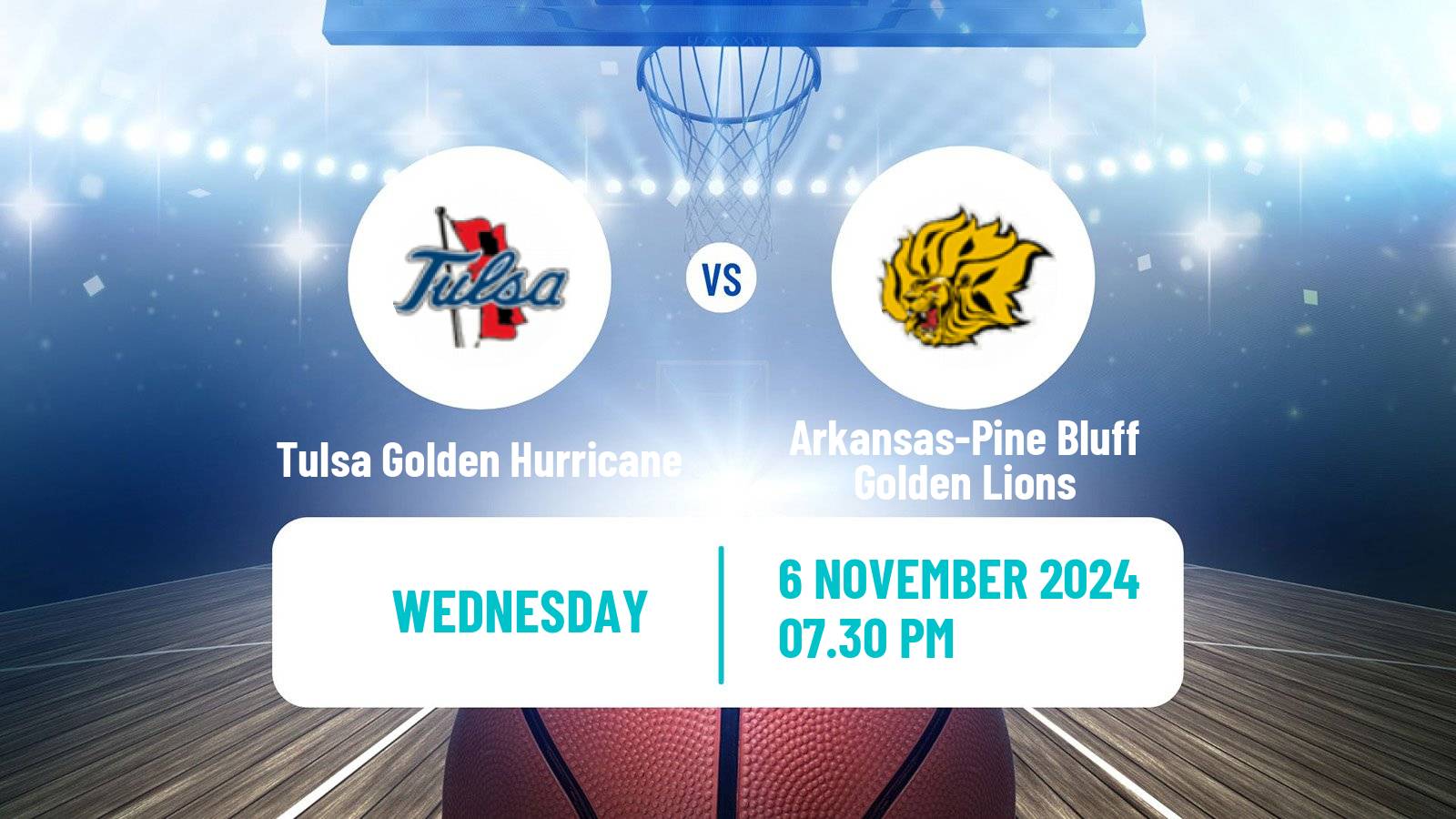 Basketball NCAA College Basketball Women Tulsa Golden Hurricane - Arkansas-Pine Bluff Golden Lions