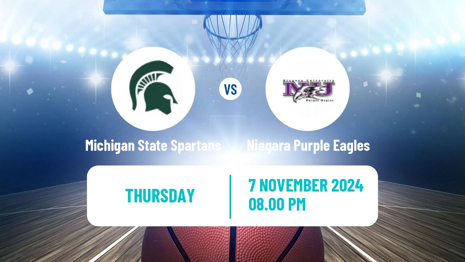 Basketball NCAA College Basketball Michigan State Spartans - Niagara Purple Eagles