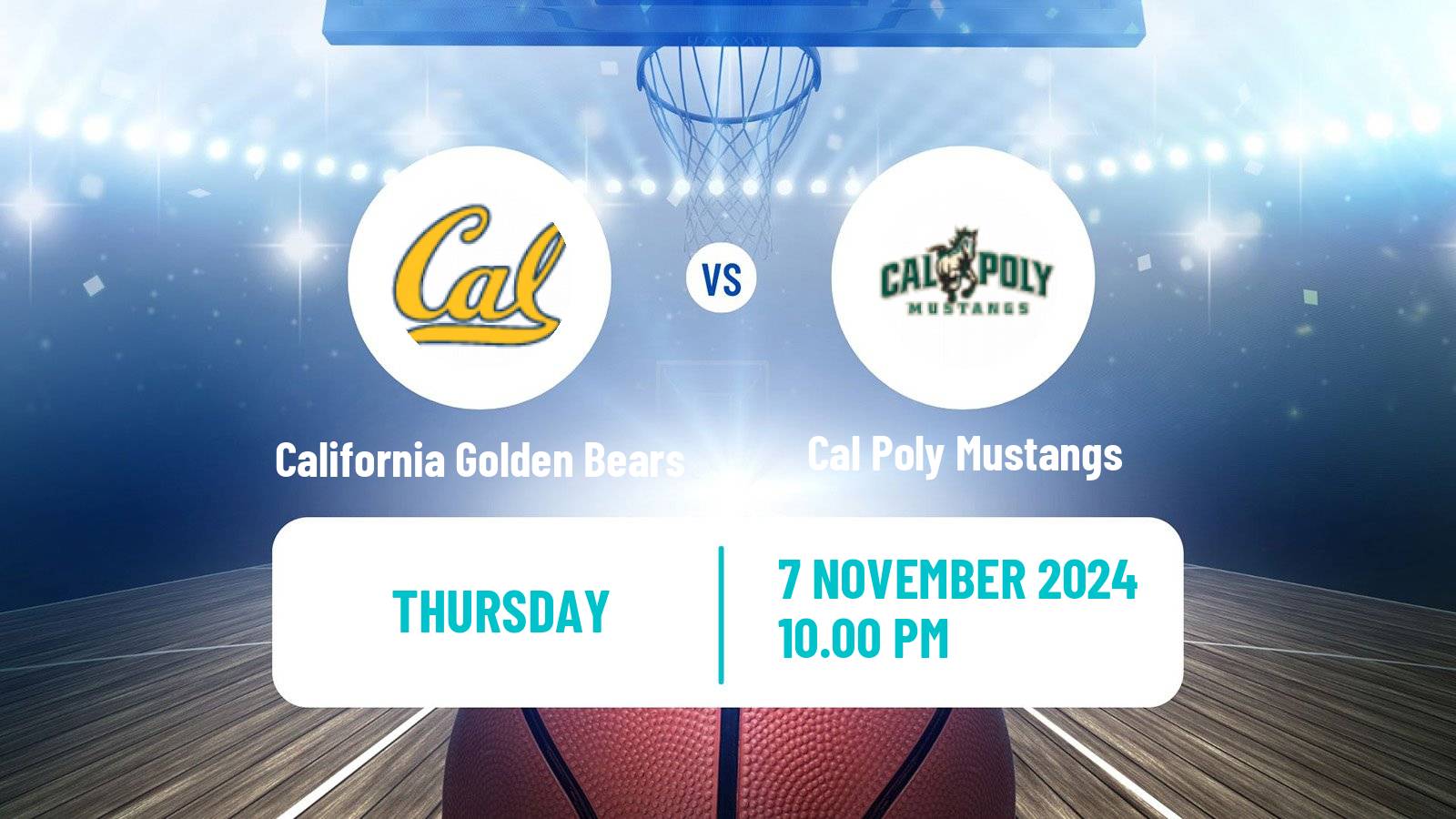 Basketball NCAA College Basketball California Golden Bears - Cal Poly Mustangs