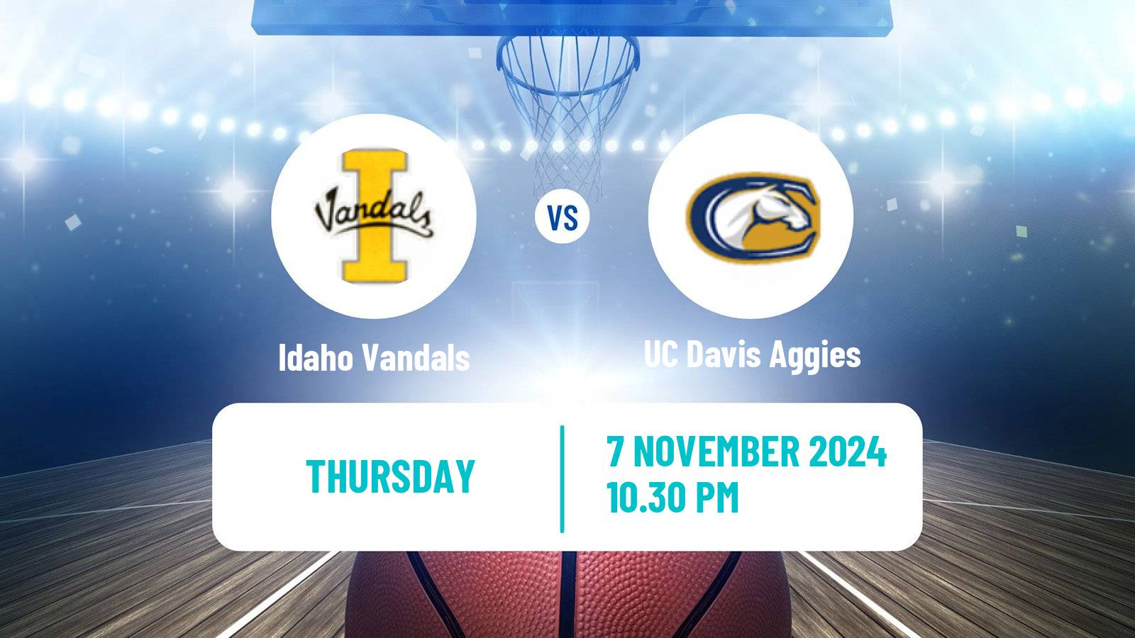 Basketball NCAA College Basketball Idaho Vandals - UC Davis Aggies