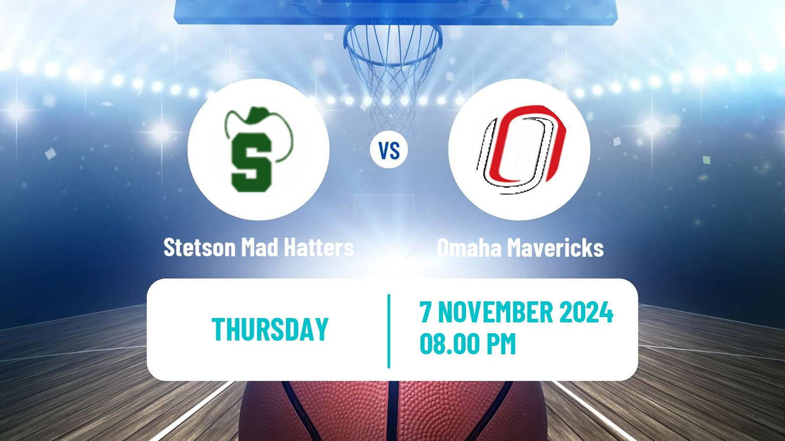 Basketball NCAA College Basketball Stetson Mad Hatters - Omaha Mavericks