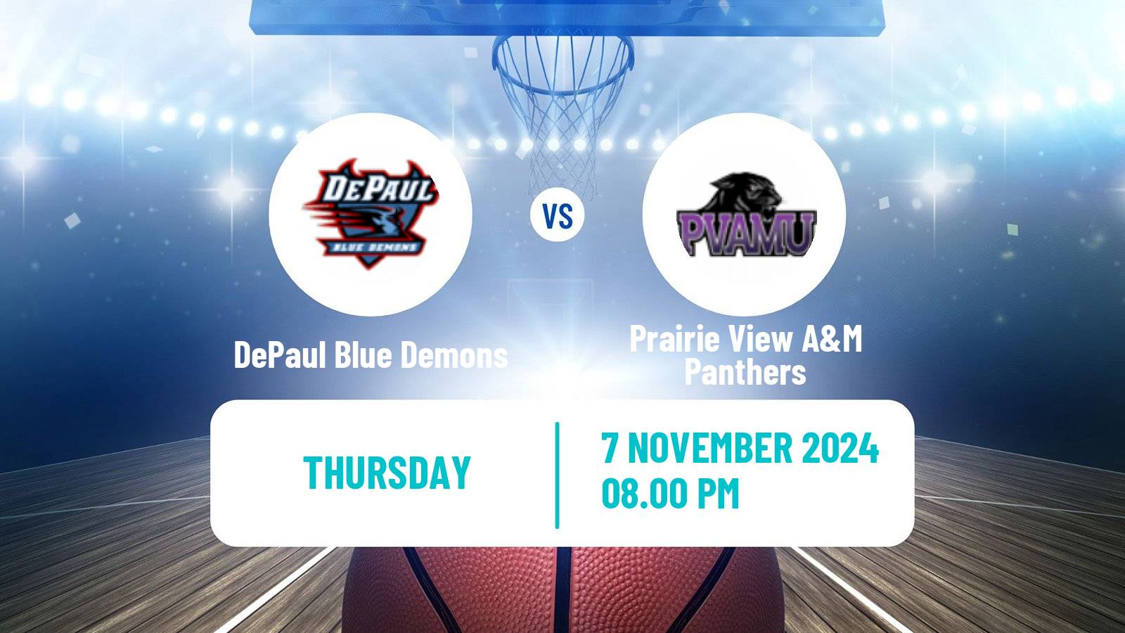 Basketball NCAA College Basketball DePaul Blue Demons - Prairie View A&M Panthers