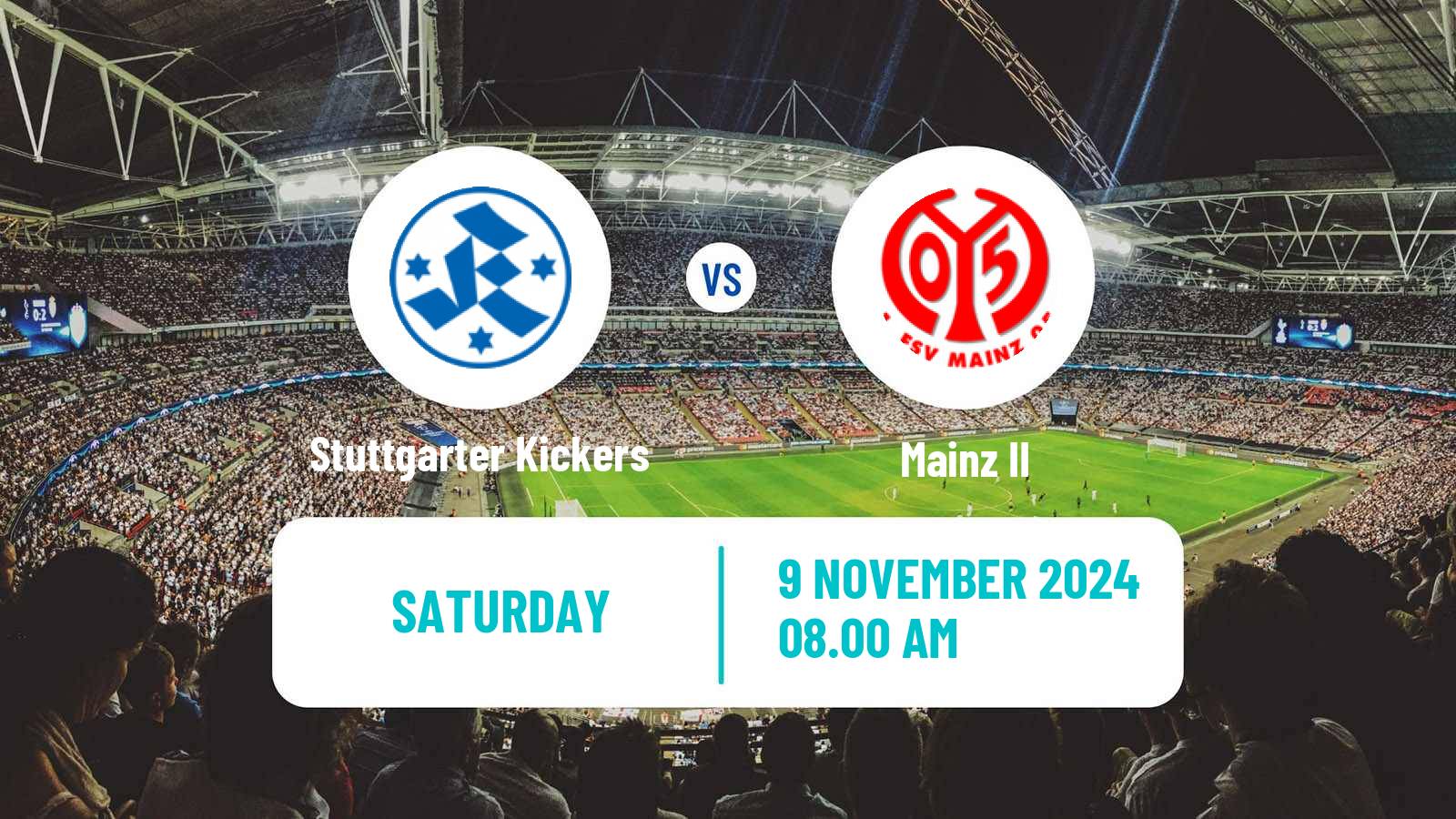 Soccer German Regionalliga Sudwest Stuttgarter Kickers - Mainz II