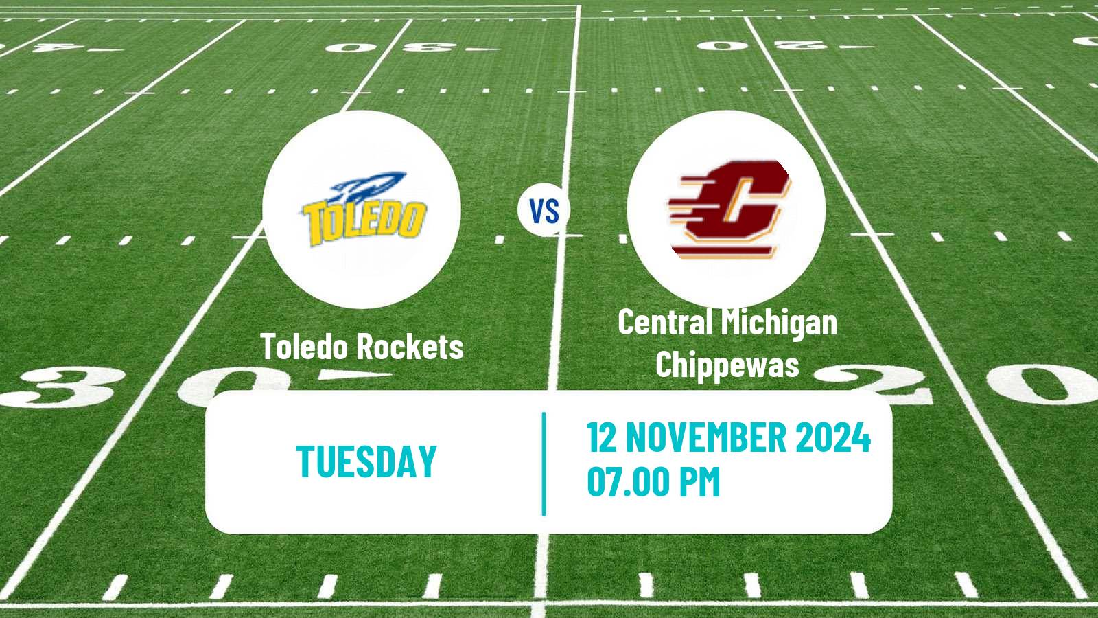 American football NCAA College Football Toledo Rockets - Central Michigan Chippewas