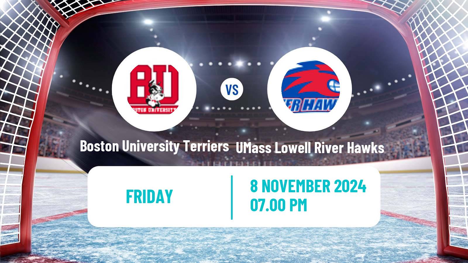 Hockey NCAA Hockey Boston University Terriers - UMass Lowell River Hawks